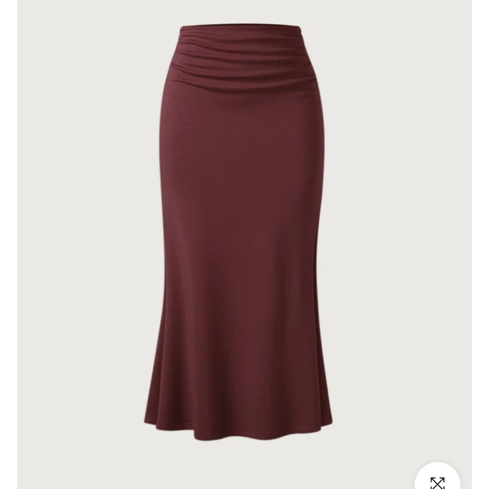 OGL Ruched Side Mermaid Maxi Skirt-Brushed Inside